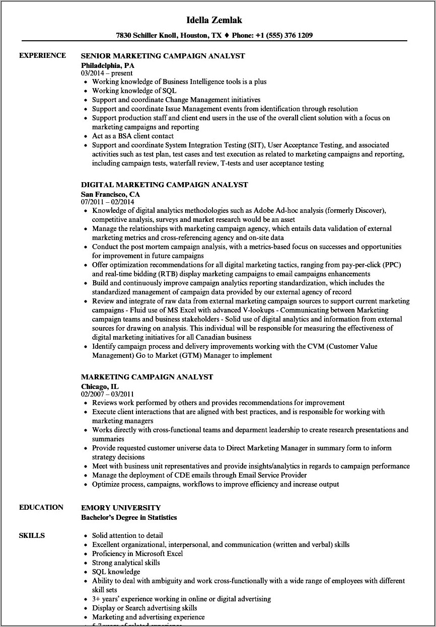 Best Resume Format For Political Campaign