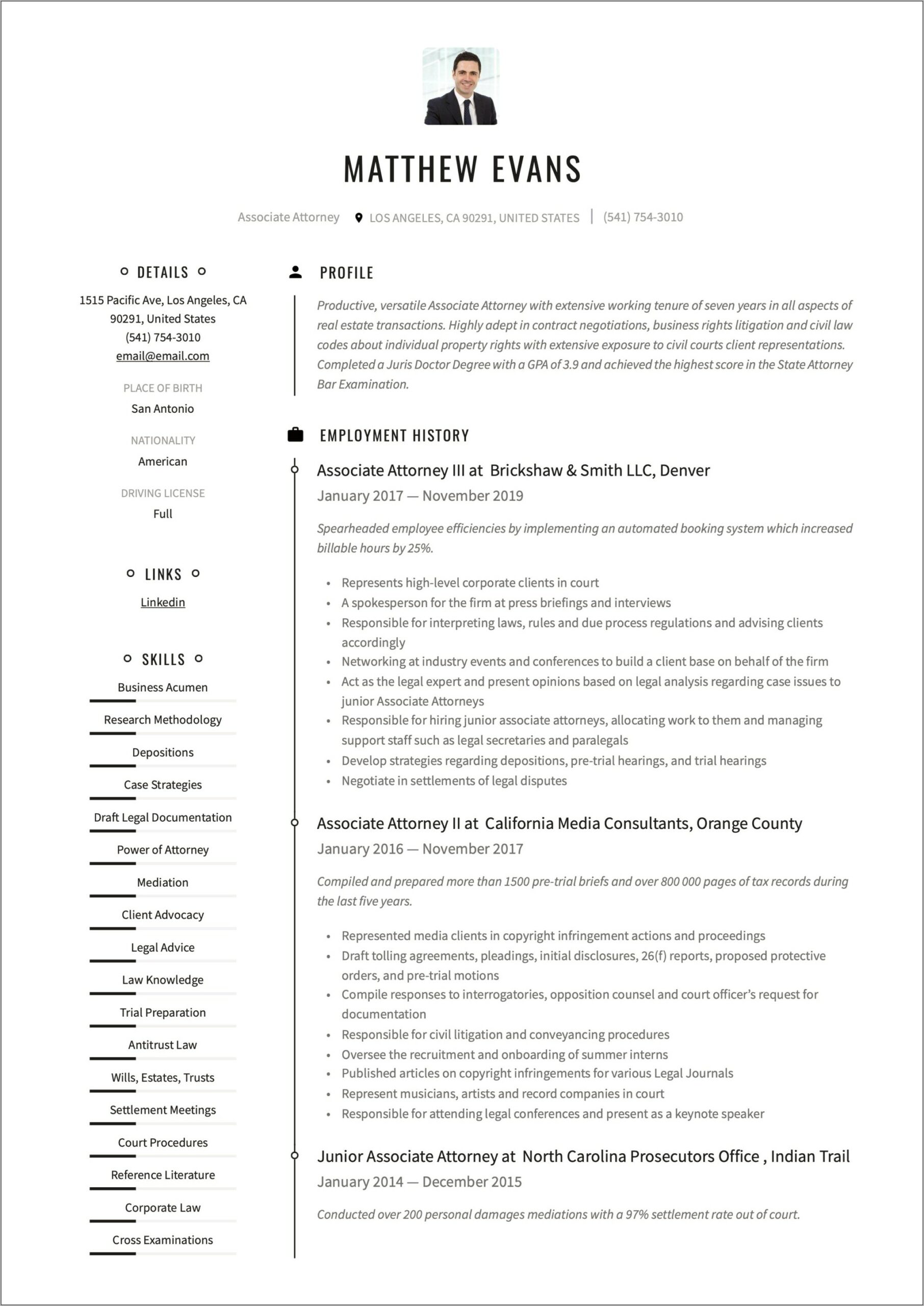 Best Resume Formats For Junior Associates Lawyers