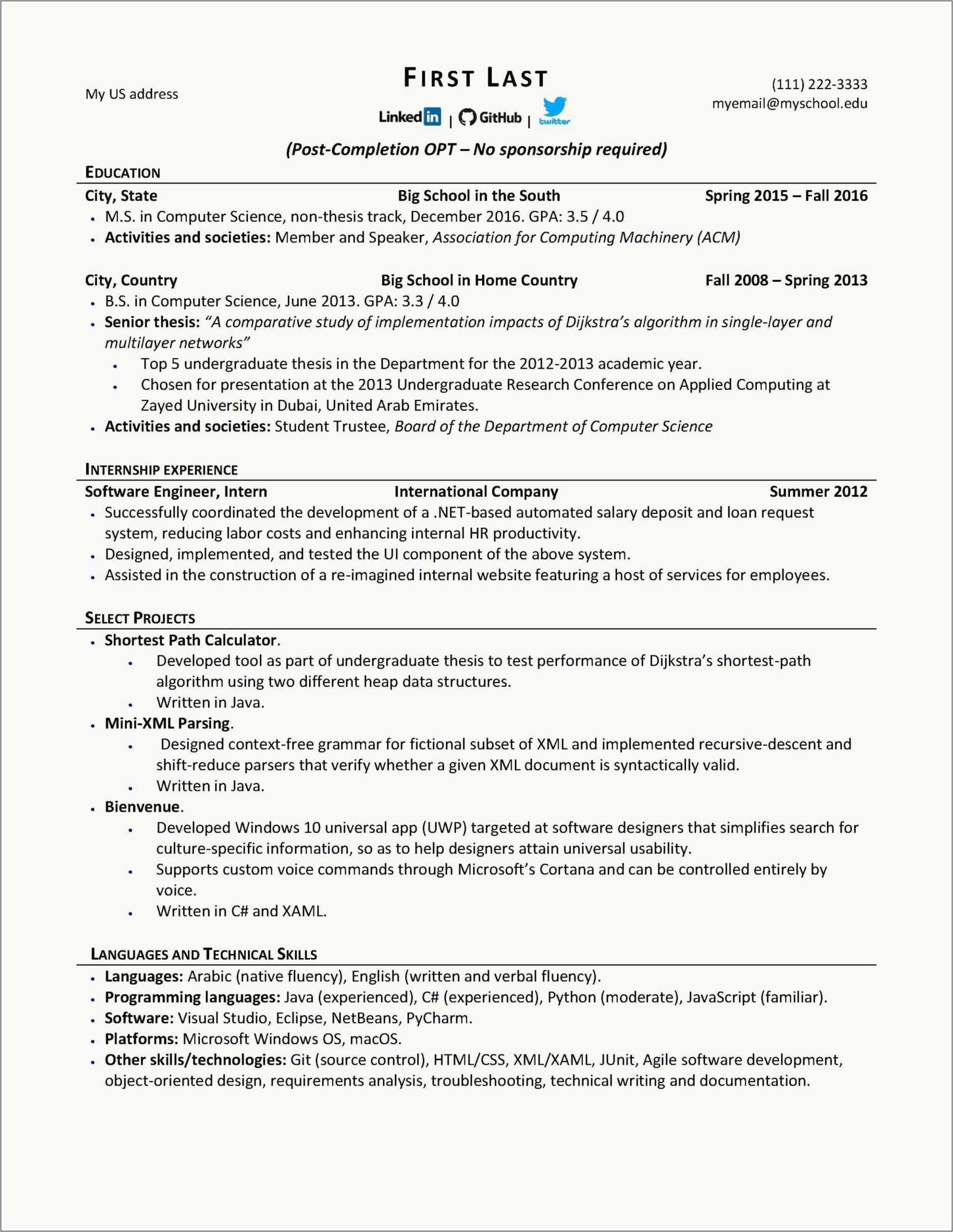 Best Resume Layout For Scientists Reddit