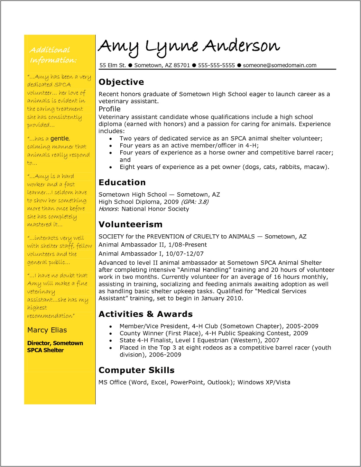 Best Resume Objective Examples Customer Service
