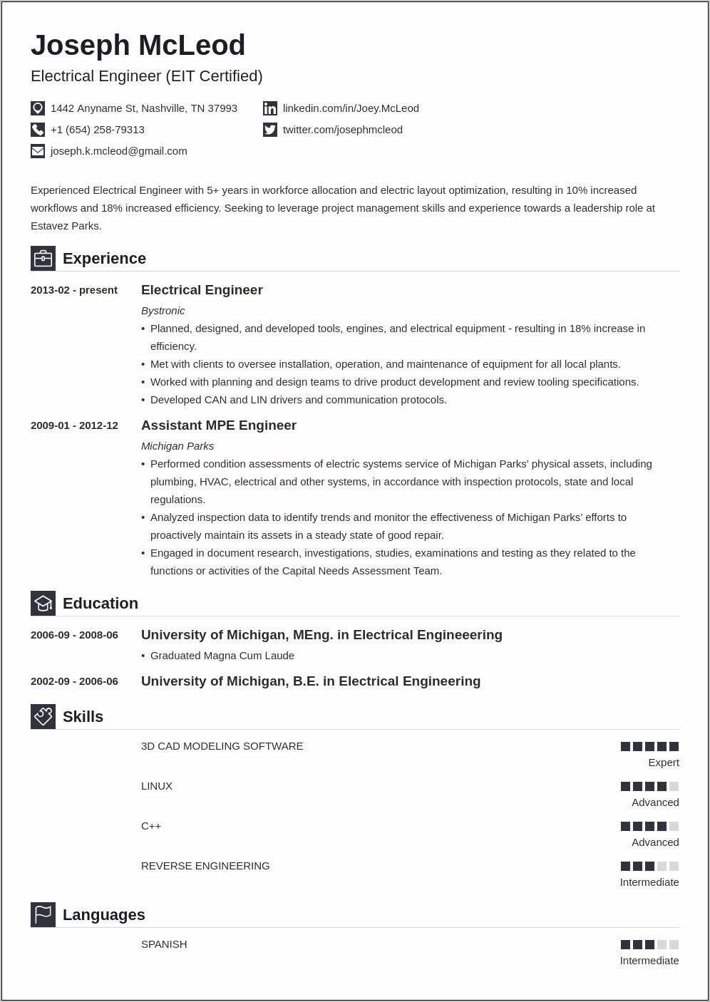 Best Resume Objective For Electrical Engineers