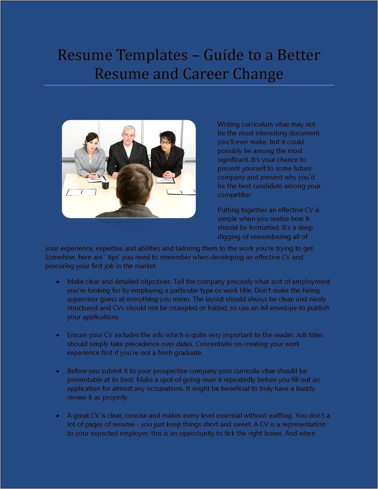 Best Resume Samples For Career Change