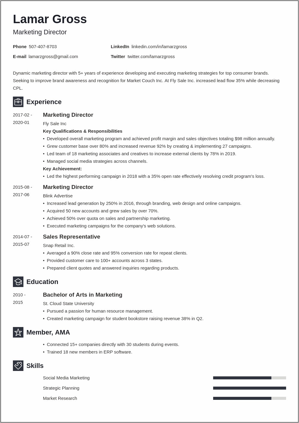 Best Resume Skills For Marketing Director