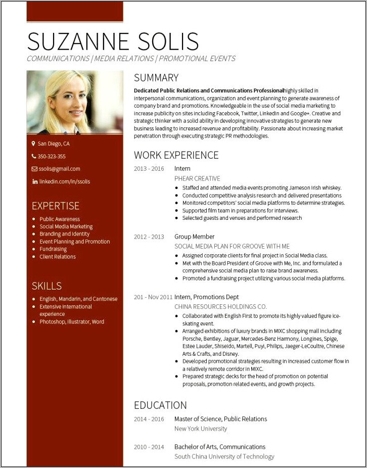 Best Resume Style For Communications And Media