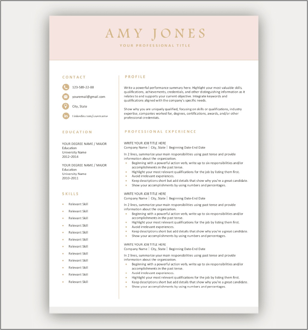 Best Resume Template For Short Work Experience