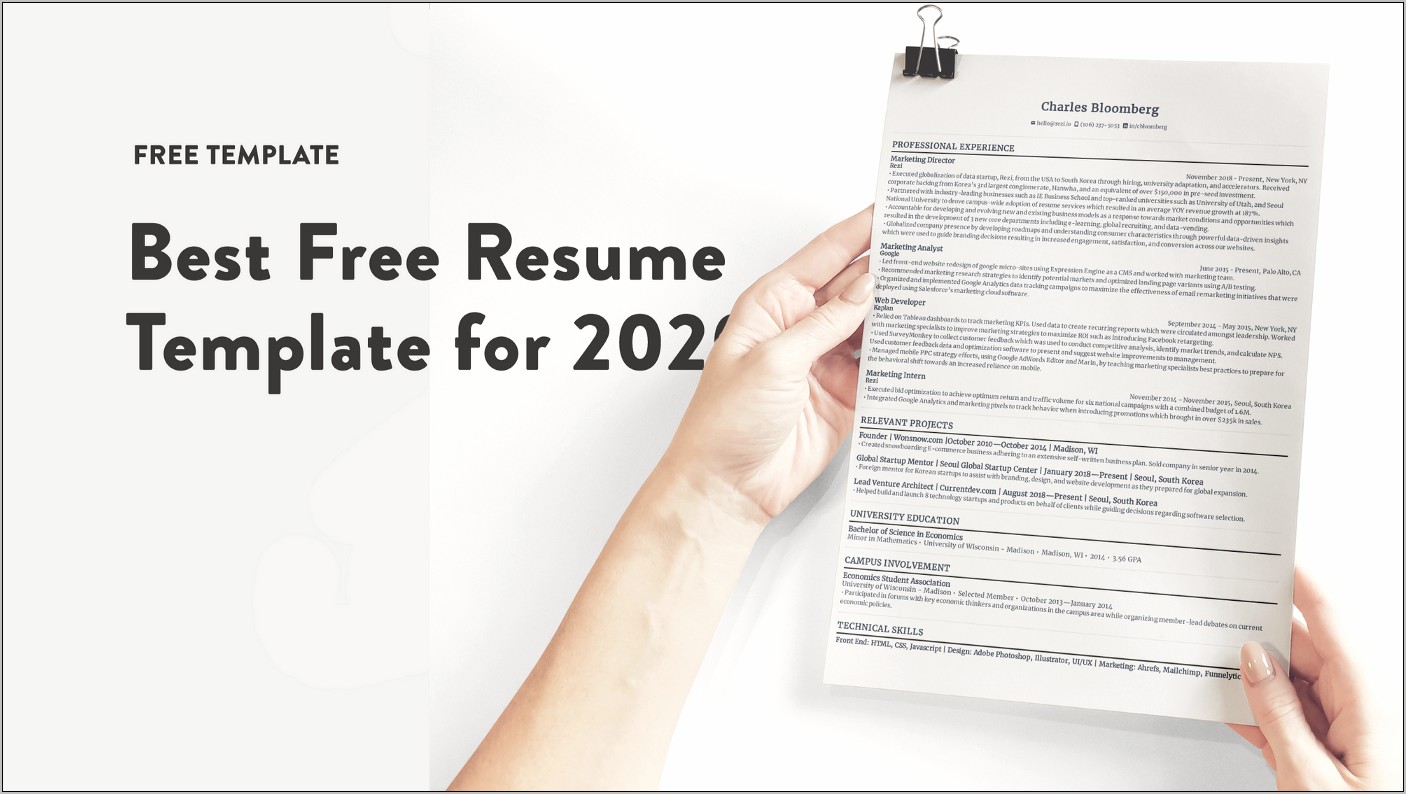 Best Resume Template To Use 2018