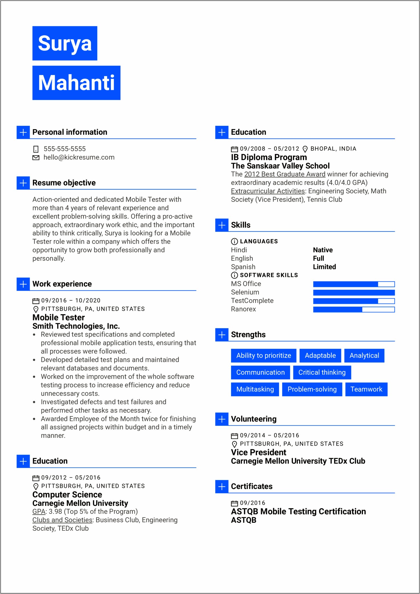 Best Resume Templates For A Scientist