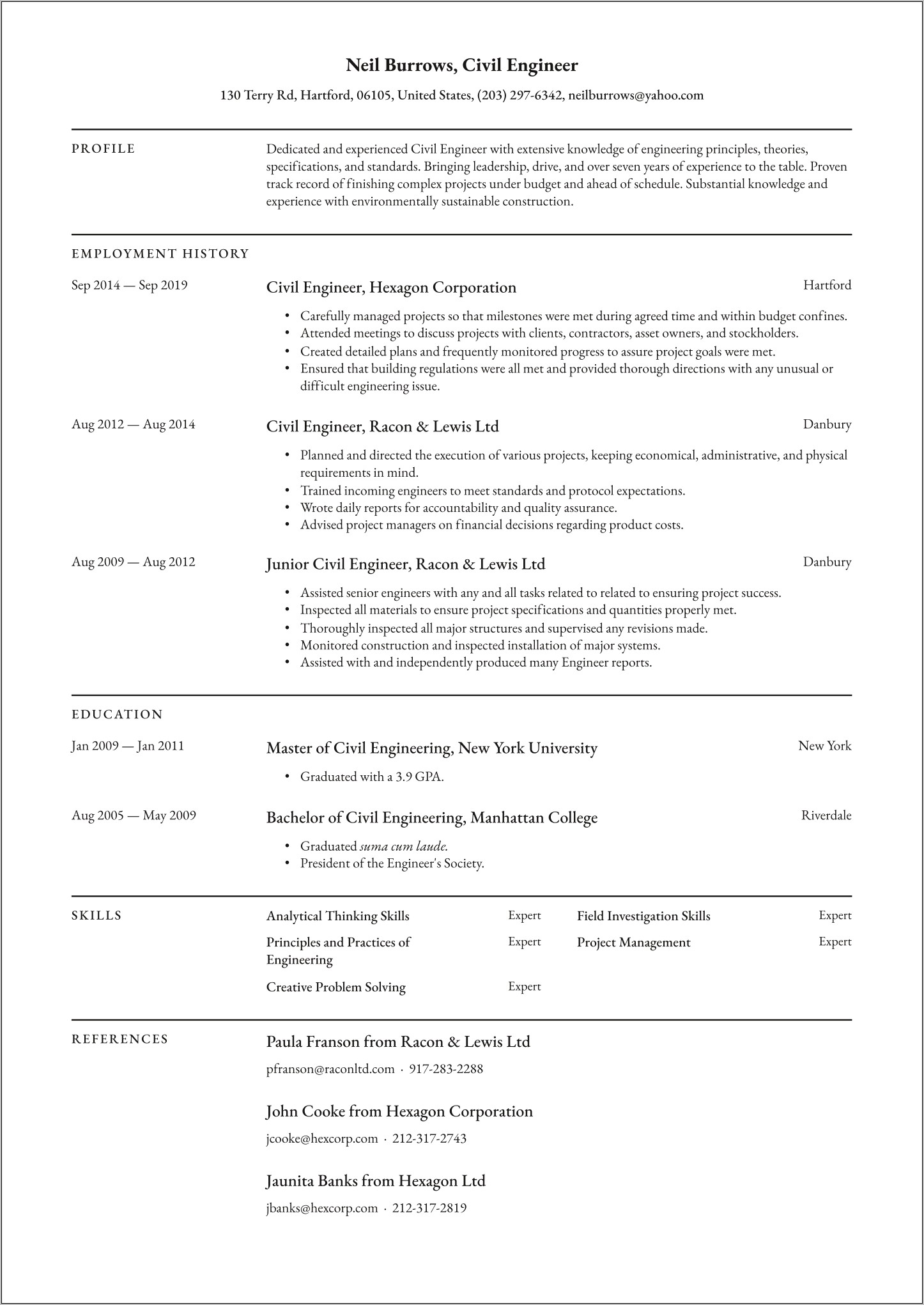 Best Resume Templates For Engineers
