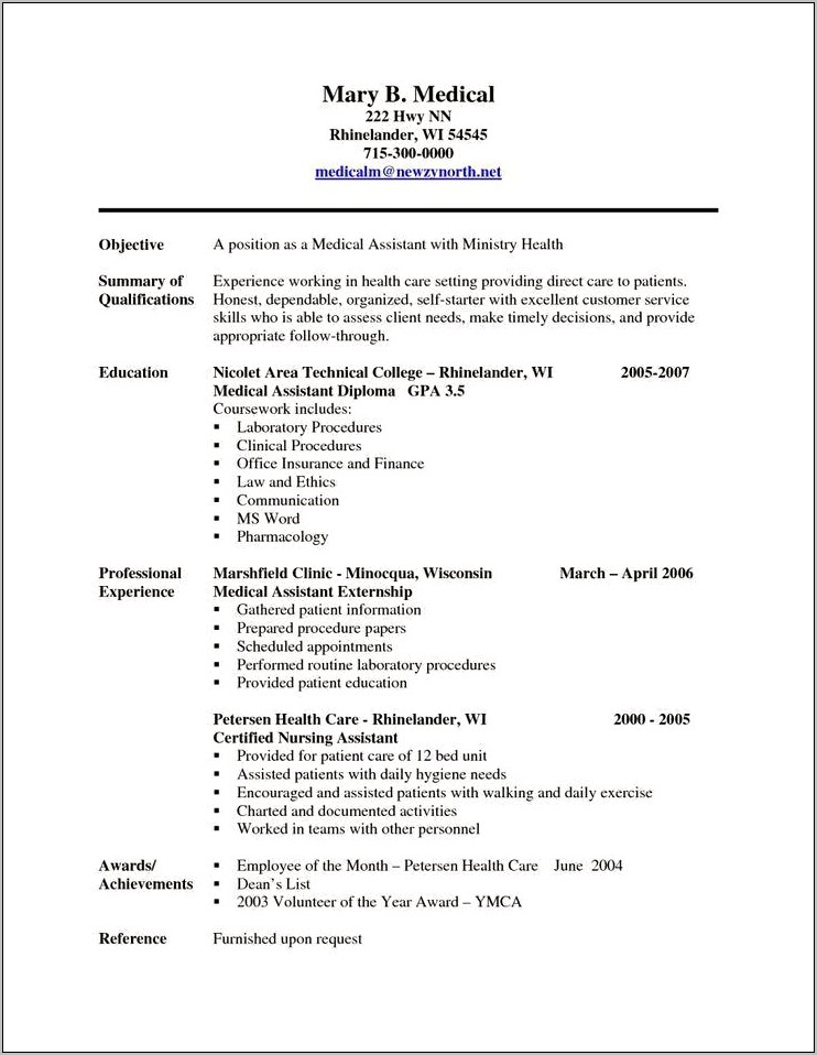 Best Resume Templates For Lead Medical Assistant