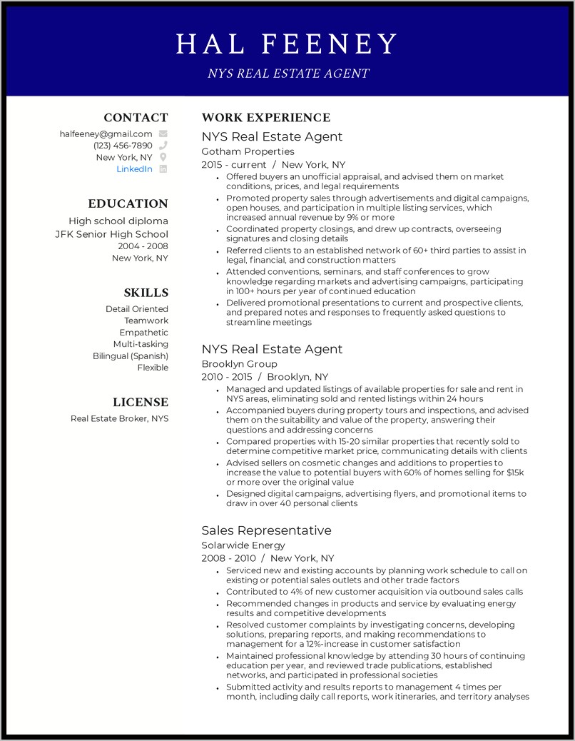Best Resume Templates For Reo Realtors