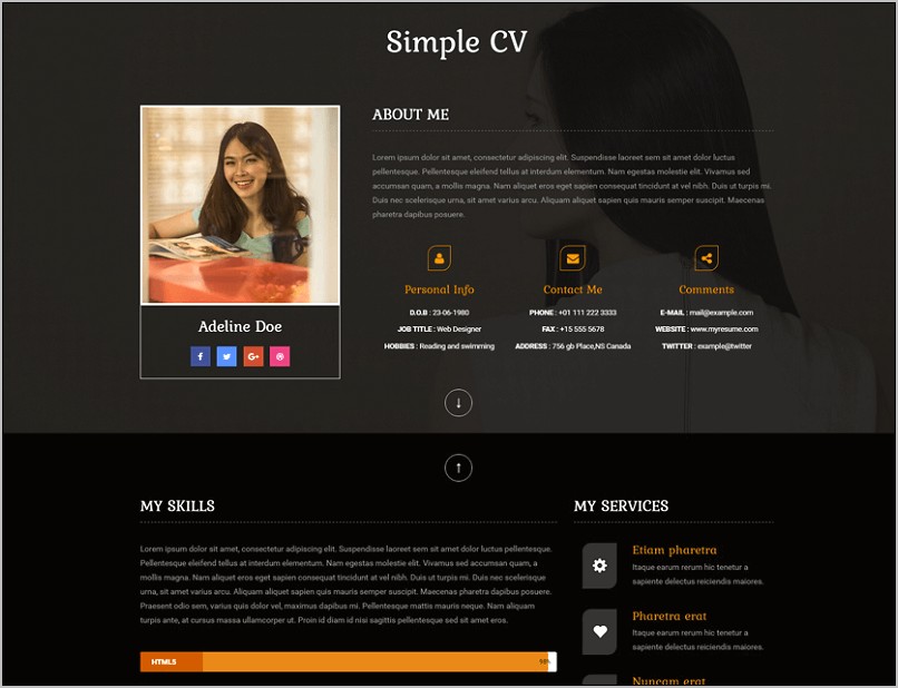 Best Resume Websites About.me