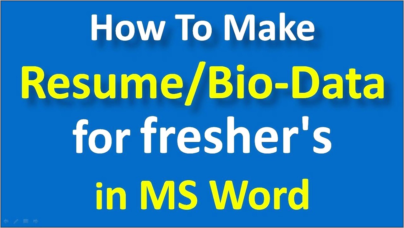 Best Resume Word Format For Freshers