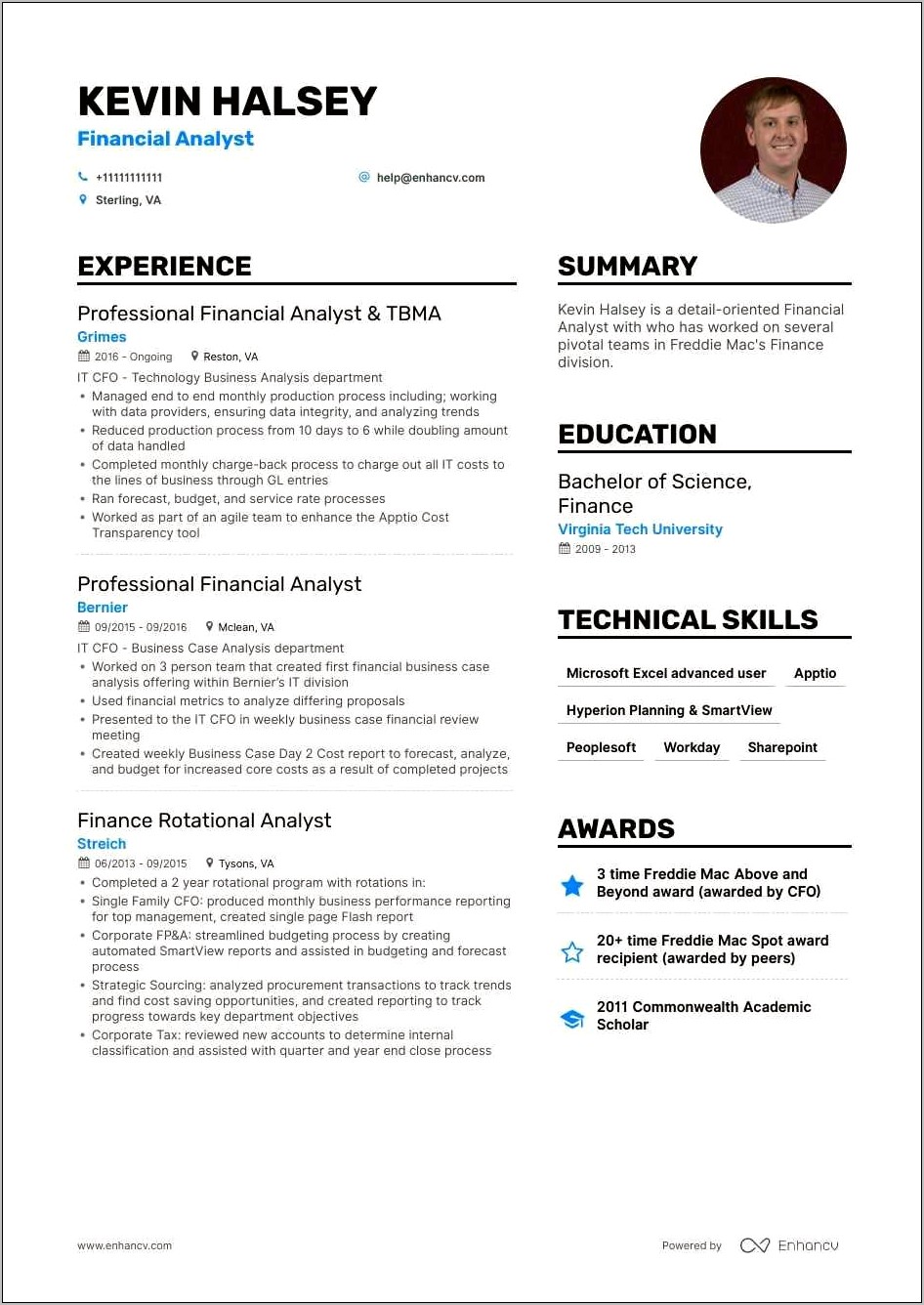 Best Sample Resume For Finance Major
