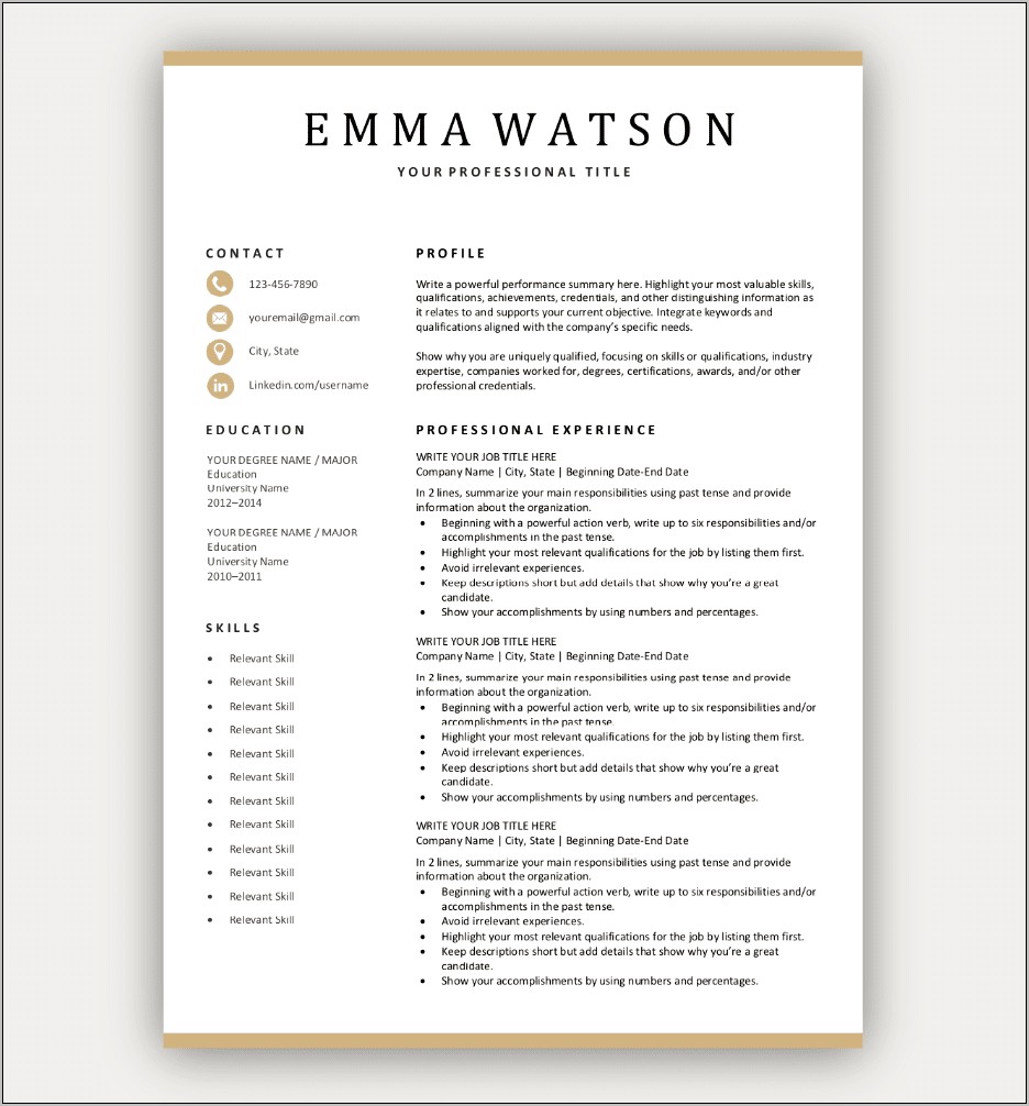 Best Simple Resume Templates To Download Free