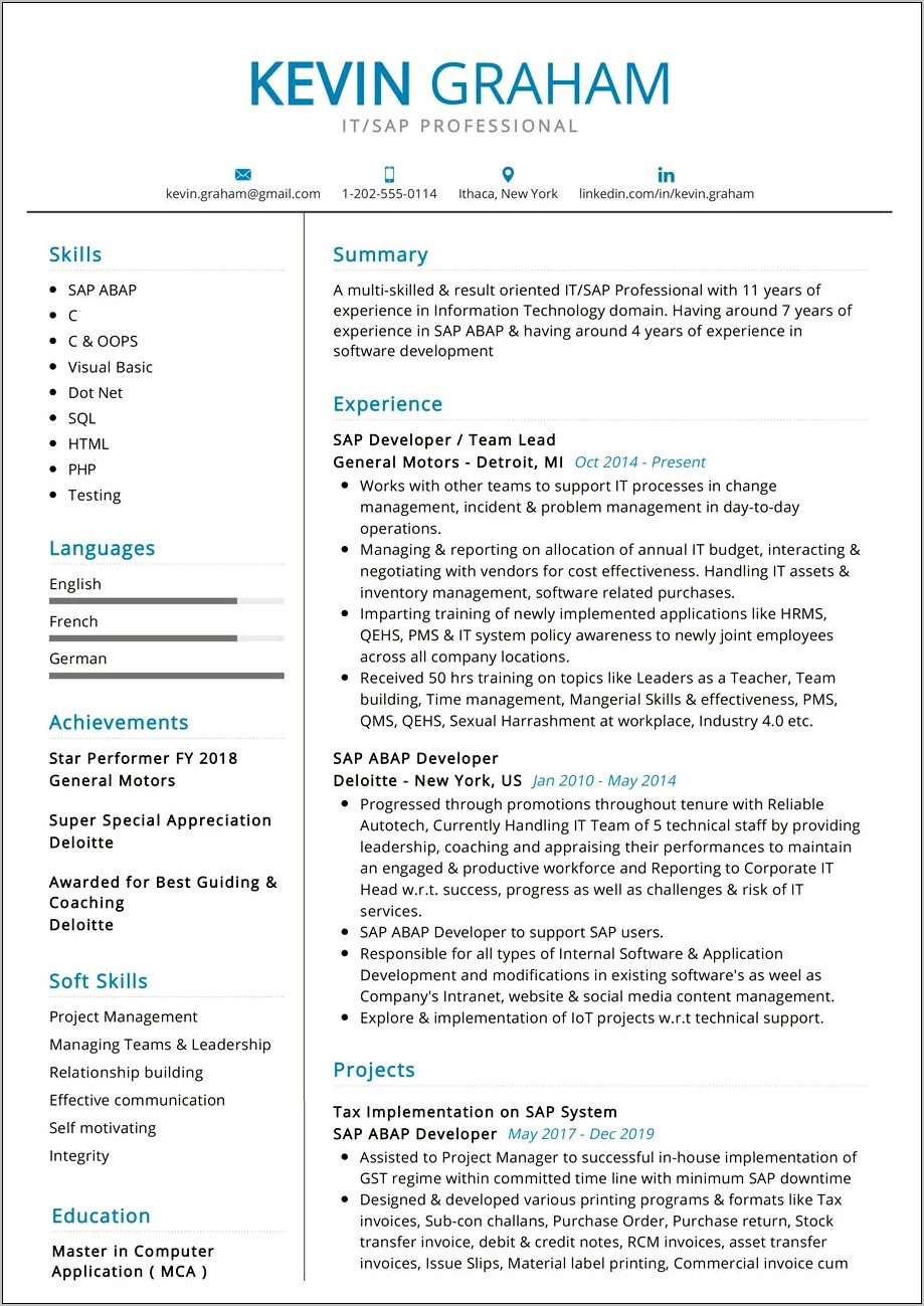 Best Summary For A General Resume