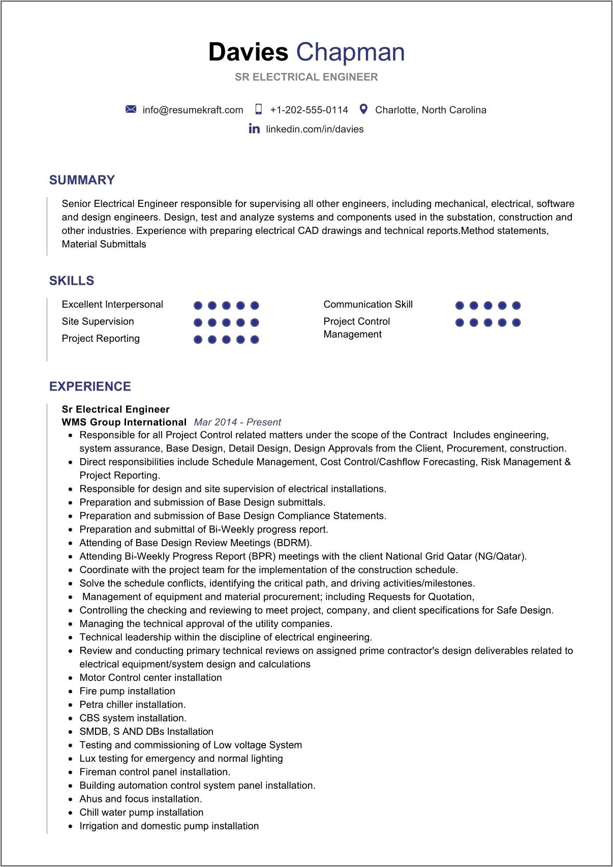 Best Summery For Electrical Engineering Resume