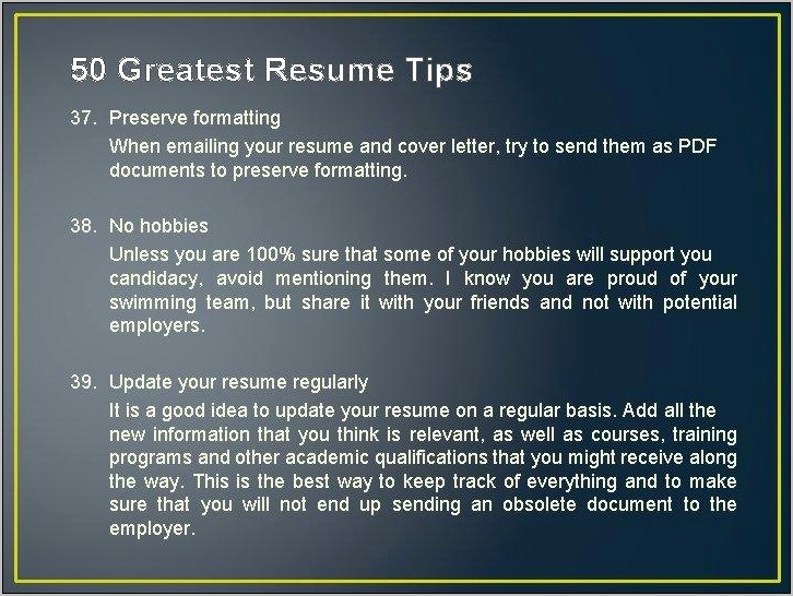 Best Tips For Updating Your Resume