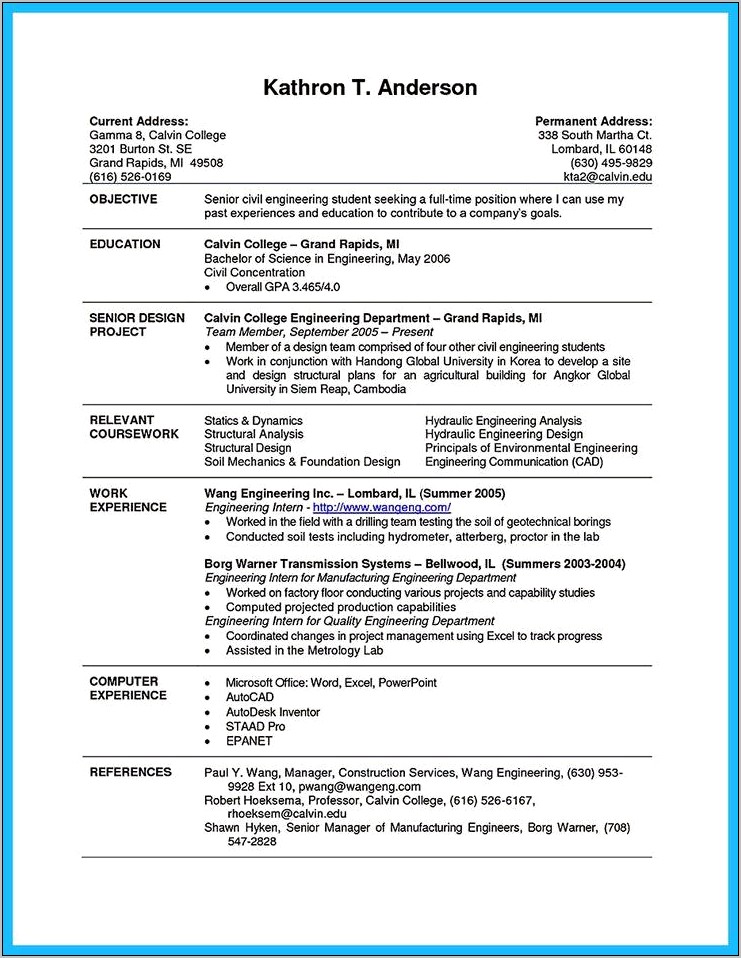 Best Us Resume For College Student