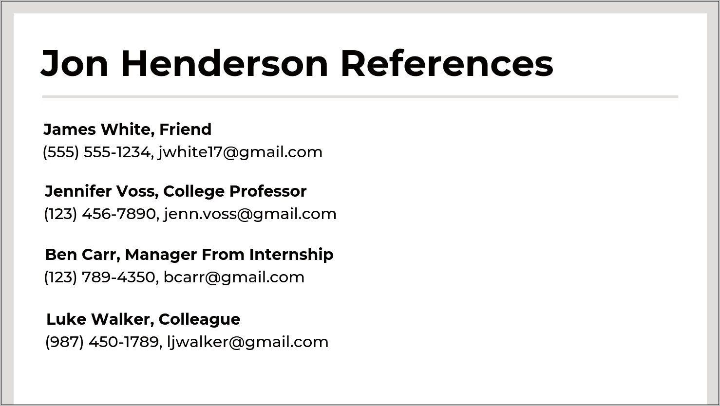 Best Way To List References On Resume