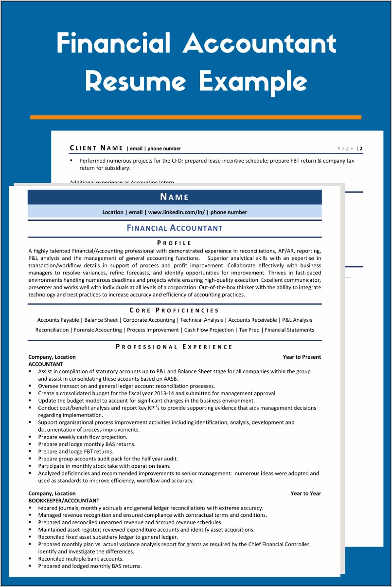 Big 4 Accounting Firm Tax Resume Example
