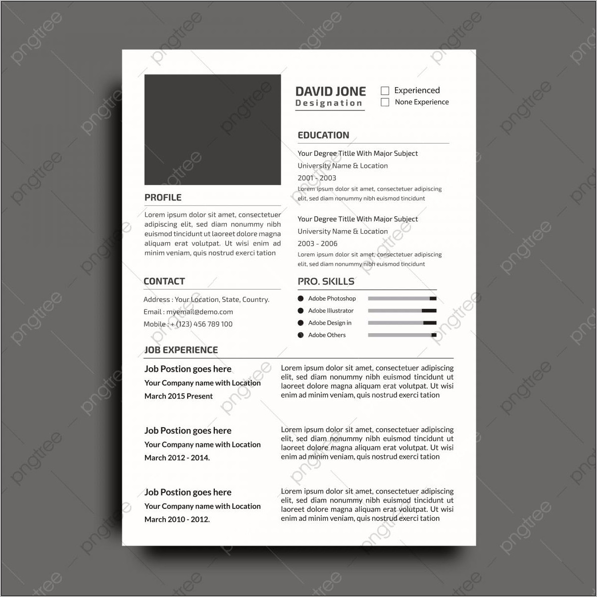 Black And White Resume Template Word