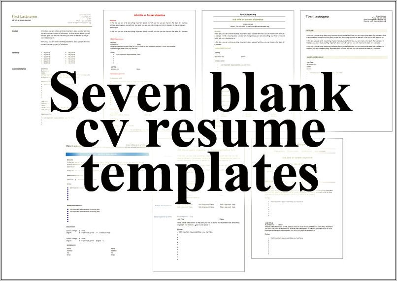 Blank Job Resume Template Simple