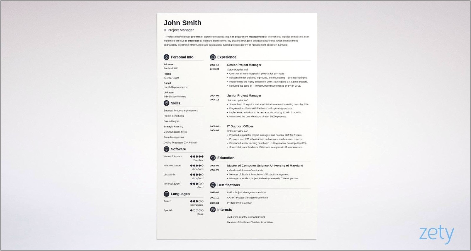Blank Resume For Book Project Word
