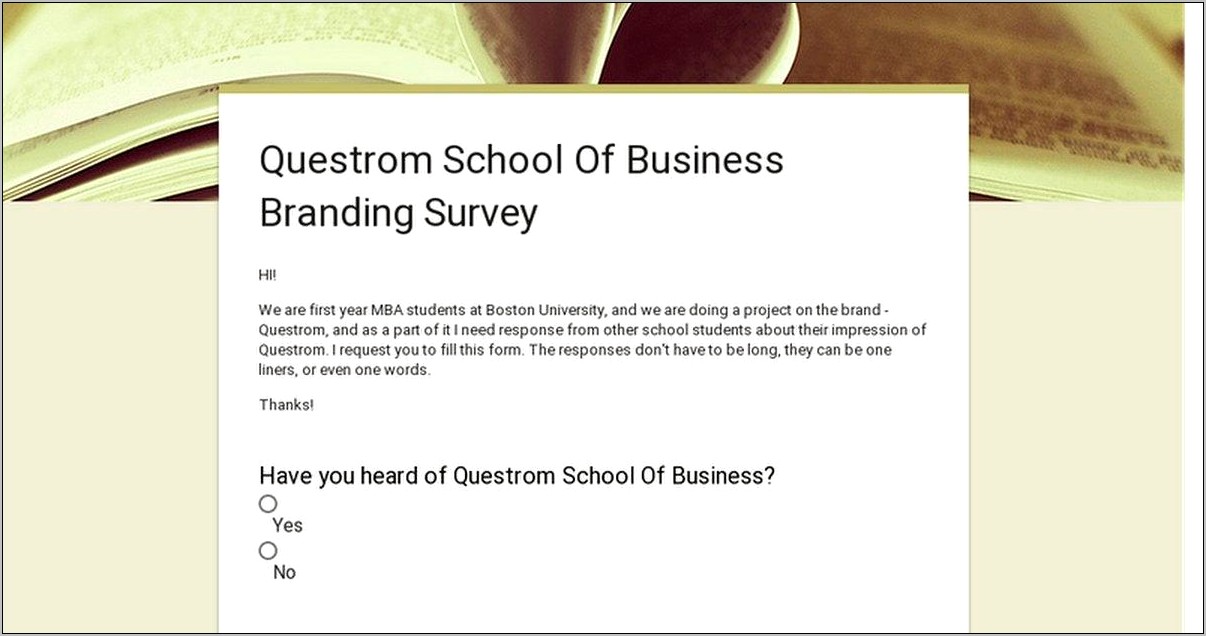 Boston University Questrom School Of Business Resume