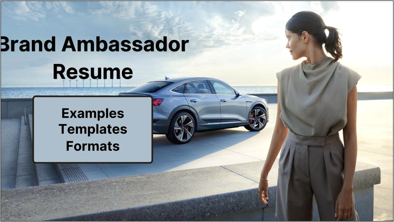 Brand Ambassador Objective Resume Sample