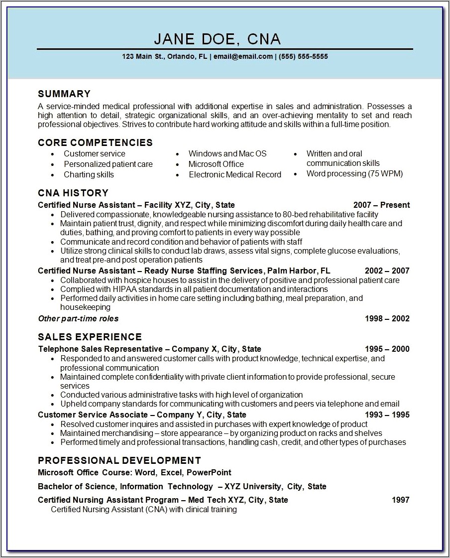 Bsc Nursing Resume Format Word Download