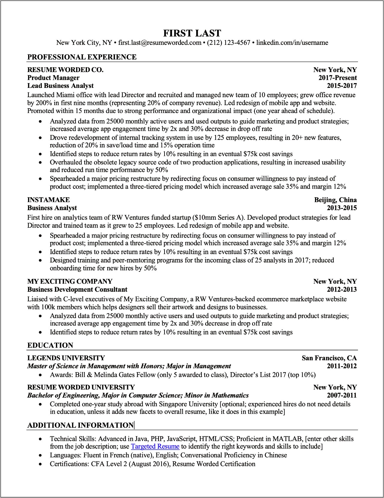 Bullets Or Summary Paragraphs For Professional Resume