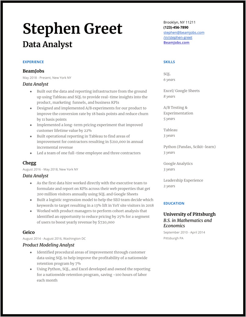 Business Analyst Data Migration Resume Sample
