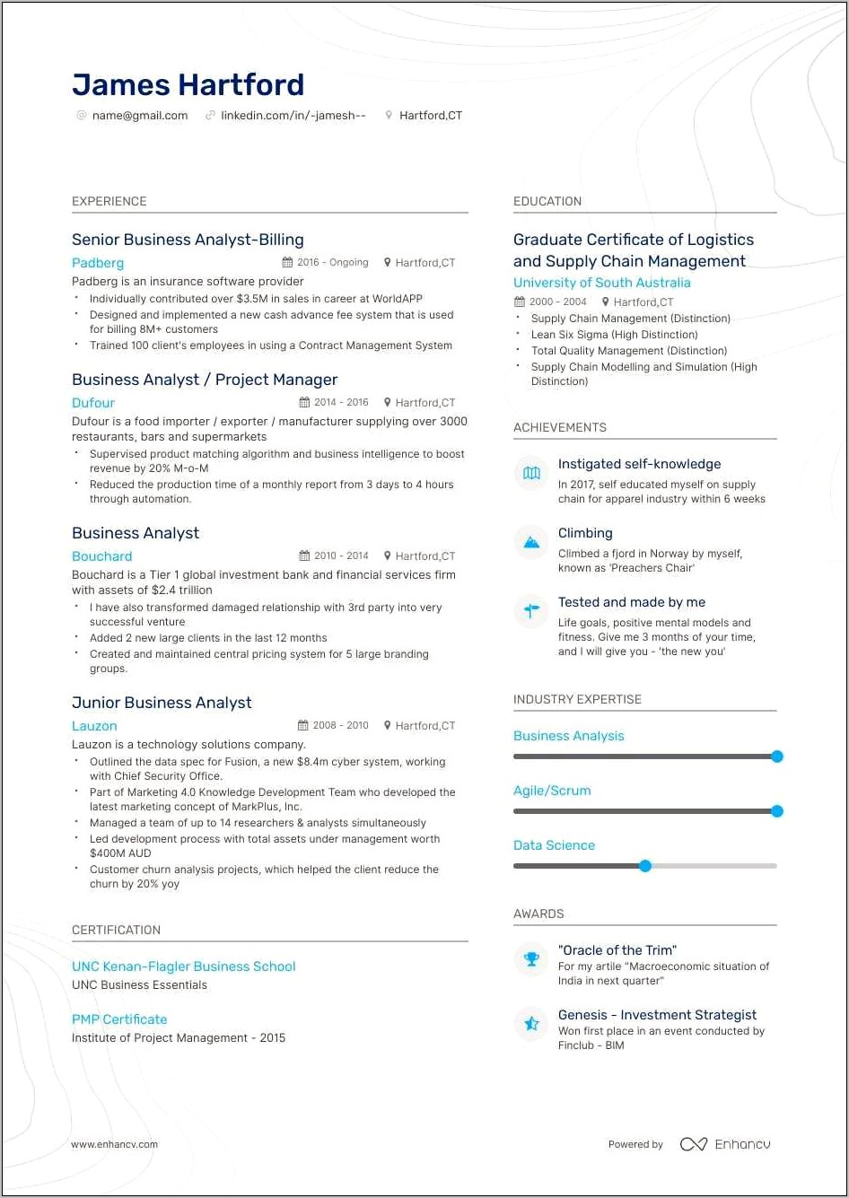 Business Analyst Sample Indian Resumes