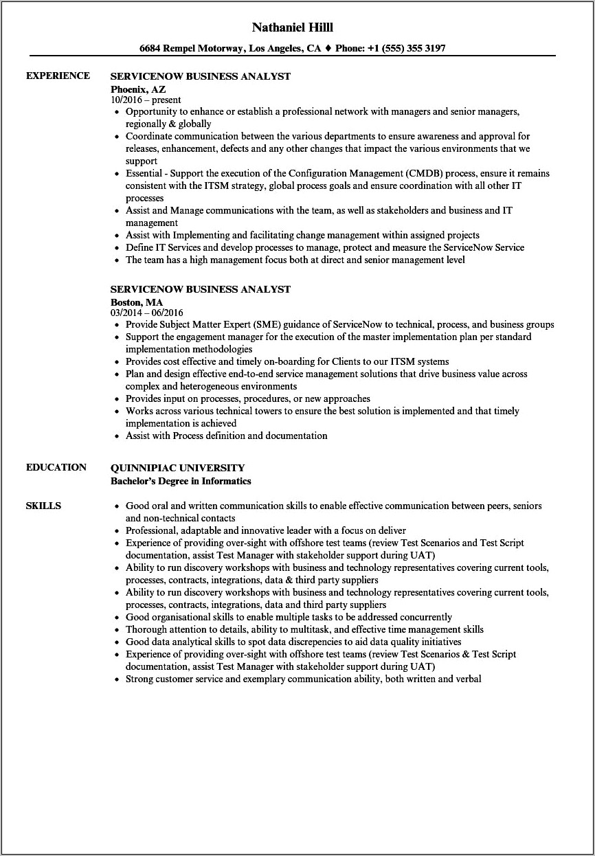 Business Analyst With Sm Experience Resume Samples