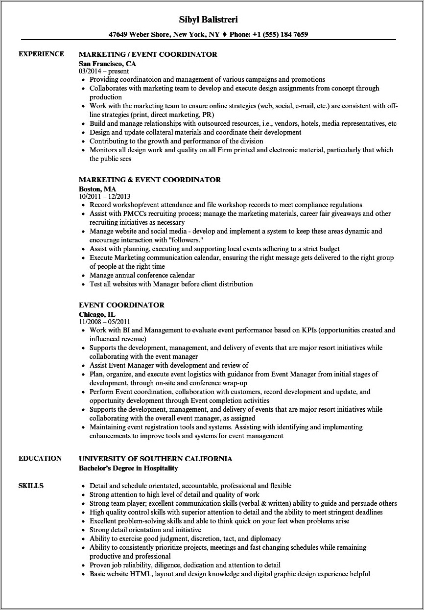 Buzz Words Event Planning Use On Their Resume