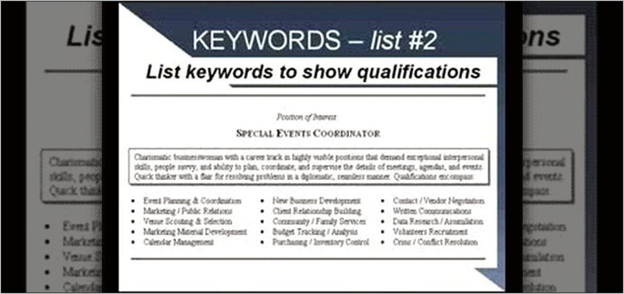 Buzzwords To Put In A Resume Summary