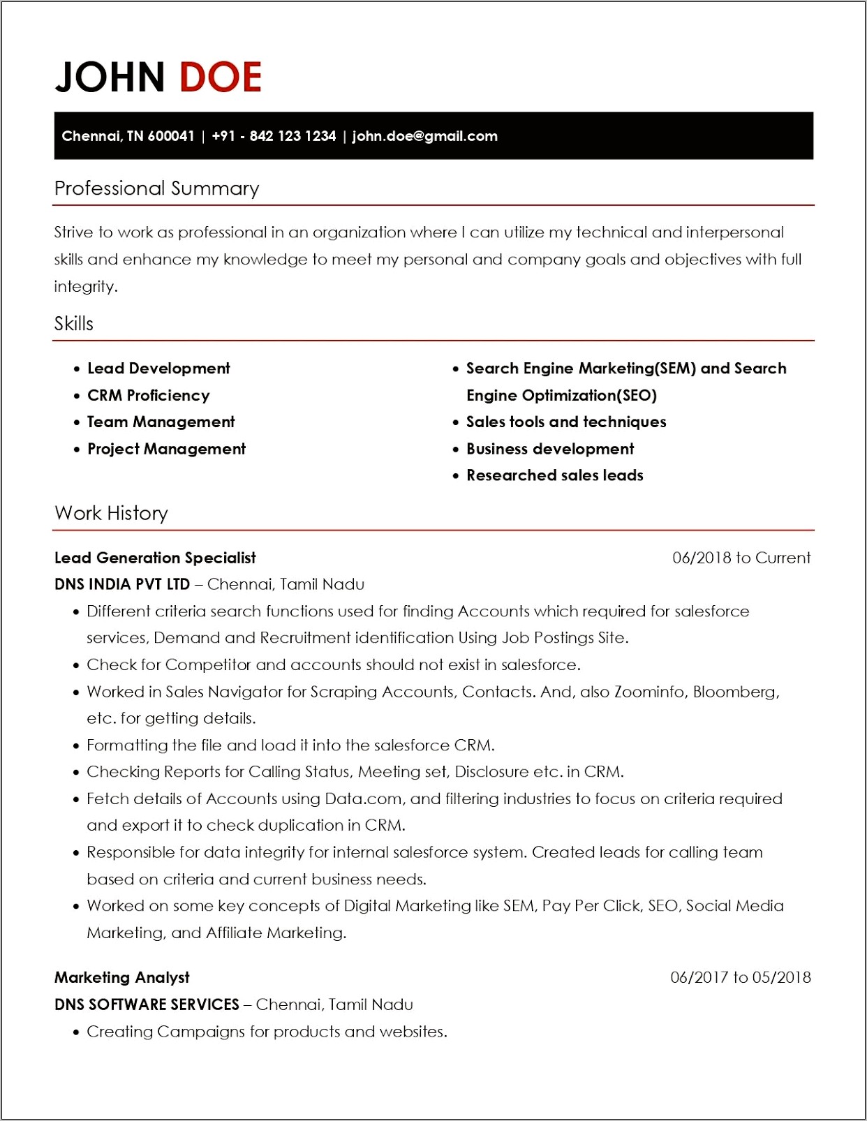 Ca Fresher Resume In Word Format