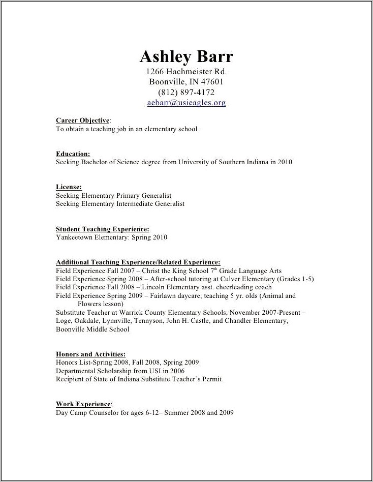 Cable Technician Sample Resume With No Experience