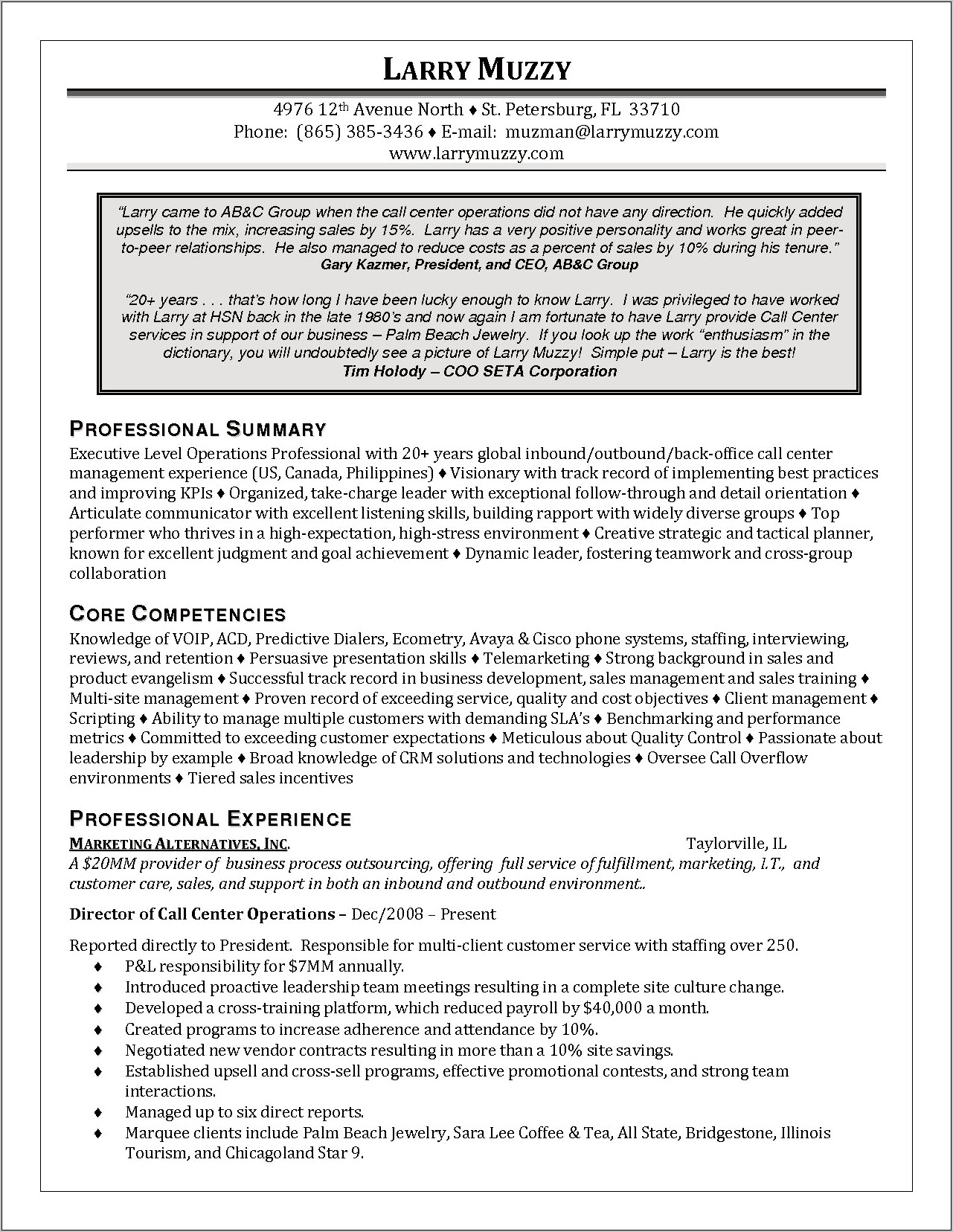 Call Center Agent Resume Objective Statement