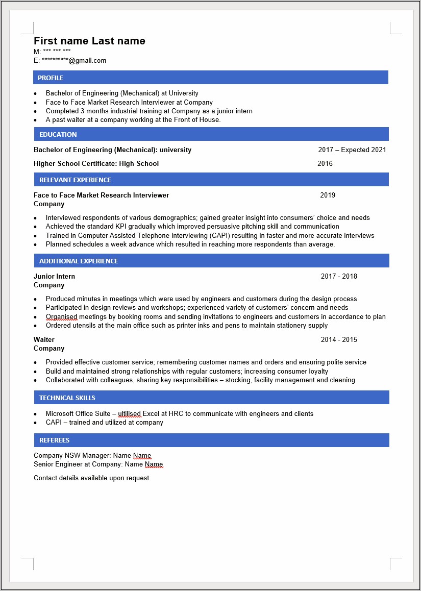 Call Centre Resume With No Experience