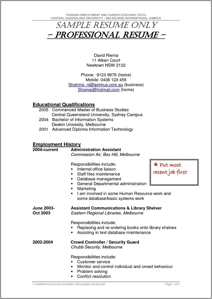 Campus Security Officer Job Description For Resume