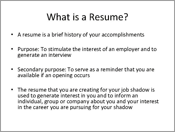 Can Job Shadowing Go On A Resume