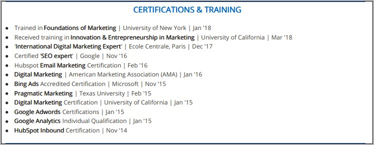Can You Put Certifications With Skills On Resume