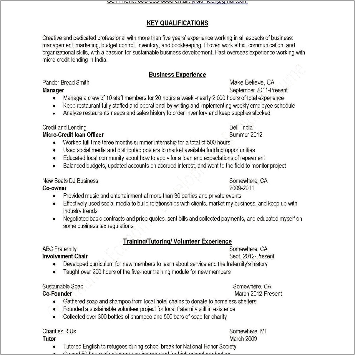 Can You Put Experience And Extracurricular Activities Resume