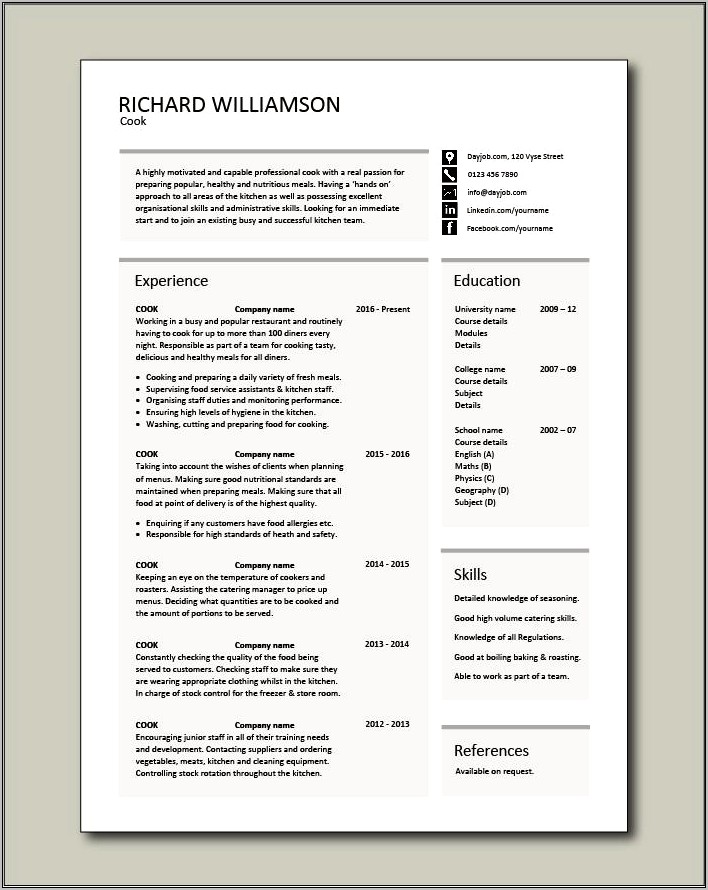 Capable Of Working In A Team Resume