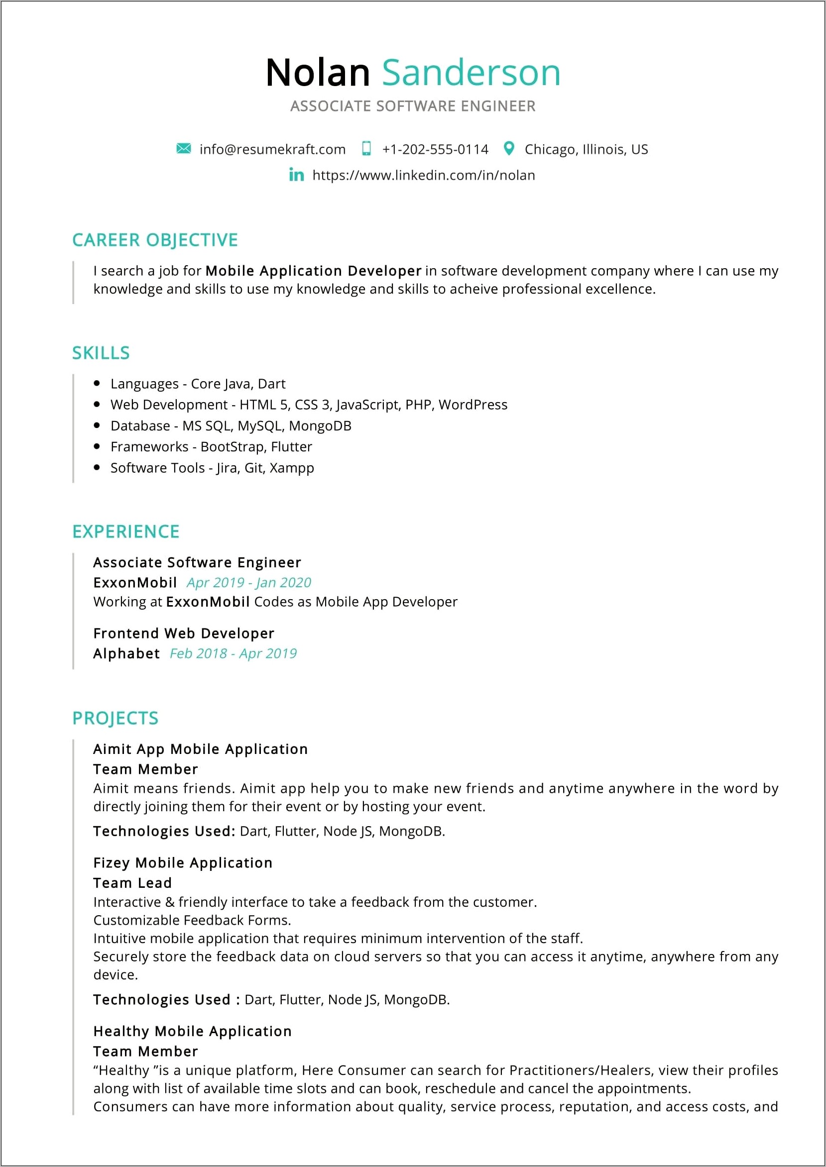 Career Objective For Computer Engineer Resume