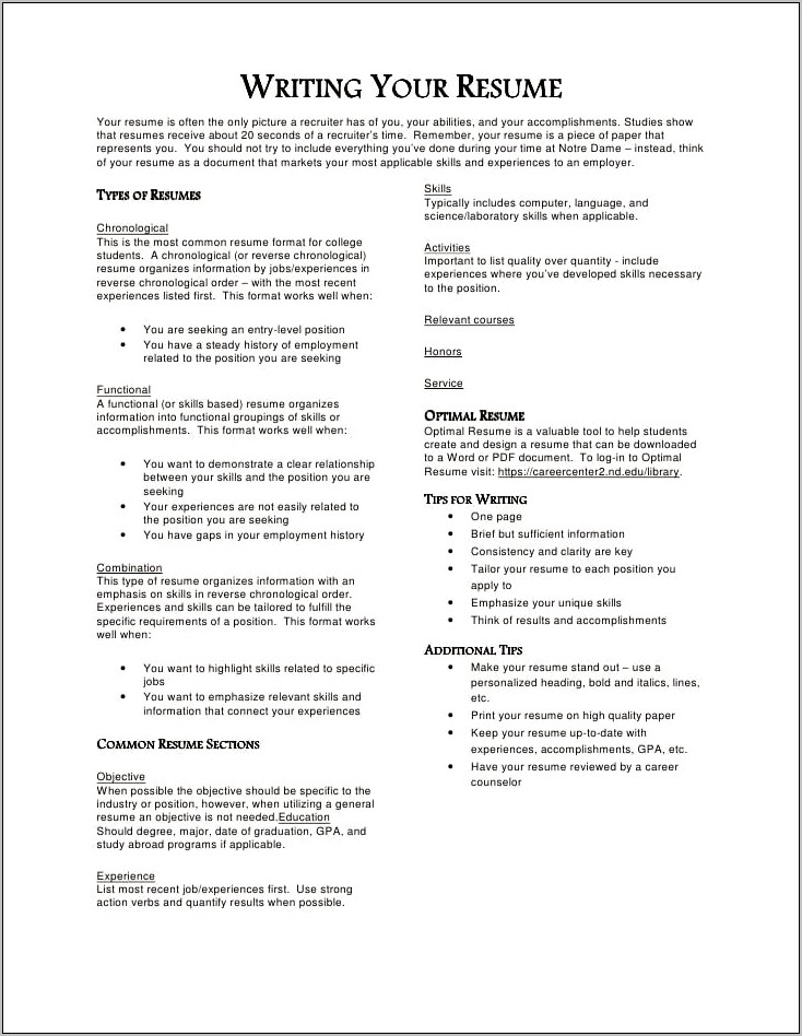 Career Objective For Study Abroad Resume