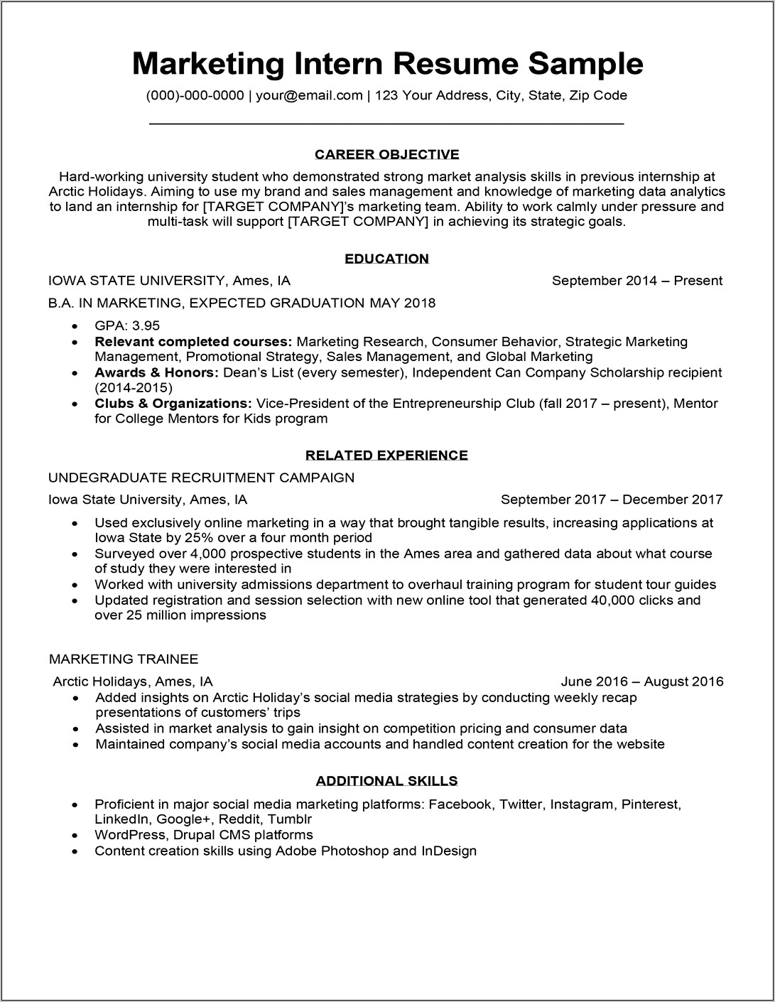 Career Objective On Resume For Psychology