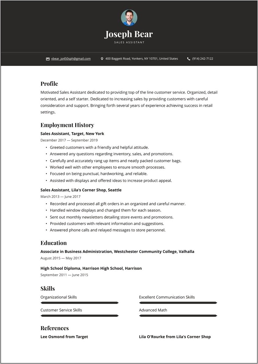 Career Summaries For Resumes With Retail Experience