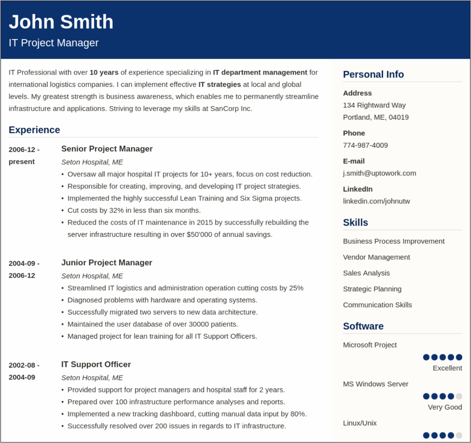 Carlson School Of Management Resume Template
